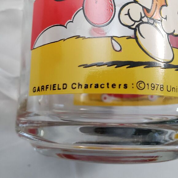 Set‎ of 2 Vintage 1978 Garfield McDonalds Clear Glass Coffee Mugs Cups - Picture 7 of 8